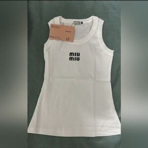 White Miu Miu Tank Top